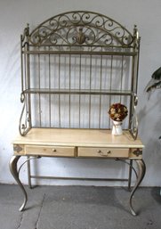 Metal And Wood Console Table  Baker's Rack