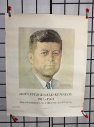 #17-1969 John Fitzgerald Kennedy Commemorative Memorial Poster-unframed