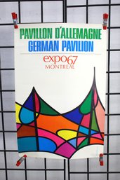 #18-German Pavilion Expo 67 Vintage Travel Poster Medium