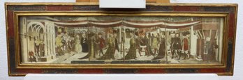 Panorama View Of Elizabethan Wedding Procession, Framed Under Glass (glass Has Curved Crack Left Side)