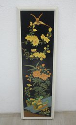 'Signed R. Dele Painting - Vibrant Floral And Bird Motif'