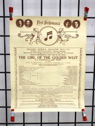 #21-'First Performance Opera Poster - The Girl Of The Golden West (La Fanciulla Del West) By Giacomo Puccini,