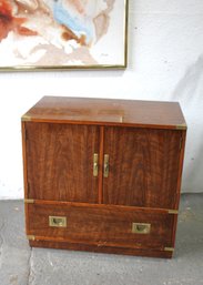 Drexel Brigade Collection Wood Cabinet With Brass Accents