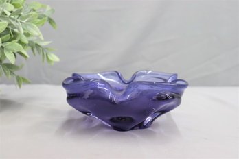 Ultramarine Hand Blown Art Glass Flower