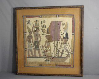 Ancient Procession' - Hand-Sewn Egyptian Revival Tapestry