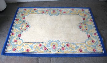 4' X 6' Thailand-Inspired Floral Wool Rug