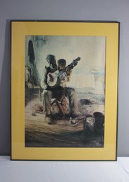 Framed Reproduction Art Print  After Banjo Lesson By H.O. Tanner