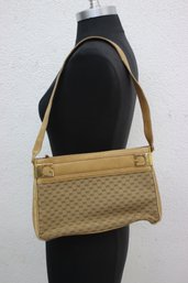 Vintage Gucci Brown Canvas And Leather Micro Guccissima Shoulder Bag