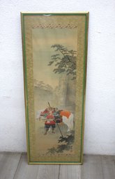 Signed Chinese Scroll Painting Of A Samurai Warrior And His Horse