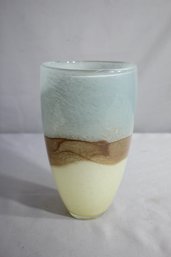 'Handmade Artist's Studio Glass Vase - Unique Blend Of Colors'