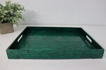 Green Tile Mosaic Rectangular Tray