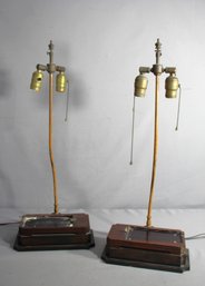 Pair Of Vintage Adjustable Brass Desk Lamps