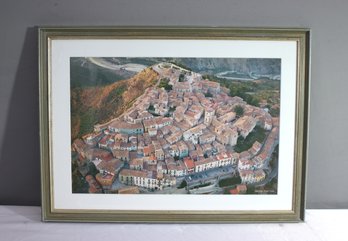 Framed Repro Print Of Photograph Of Trivento Hilltown By Dott. Amato Totaro