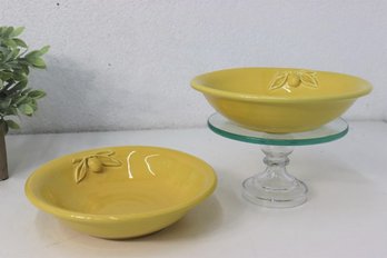 Two Yellow Williams-Sonoma Portuguese Ceramic Bowls