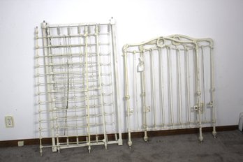 Antique White Painted Wrought Iron Bed Bed