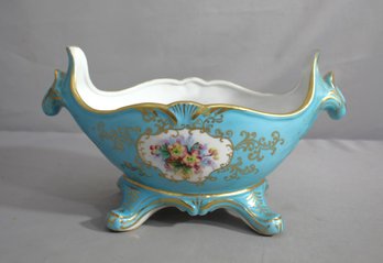 Asian Porcelain Centerpiece Bowl With Gold Accents, Mark #1009