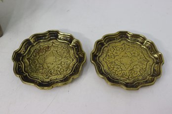 Two English Brass Small Trays/Coasters