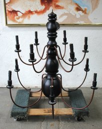 Black Colonial Style 12-Light Chandelier