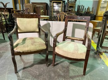 Two Mahogany  Accent Chairs