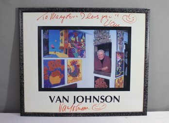 Actor/Artist Van Johnson Signed And Dedicated Headshot With Art Works Photo