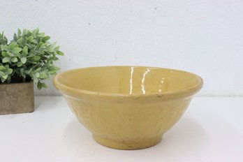 Vintage Yellow Ware Stoneware Mixing Bowl Unadorned