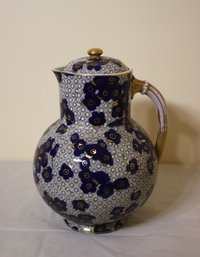 Cobalt And Patterned Flowers Porcelain Coffee Pot