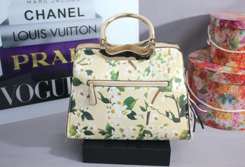 Beige Floral Blossom Handbag - Effortless Charm