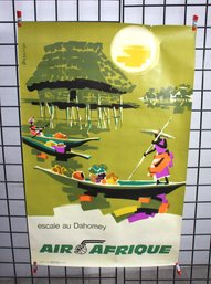 #35-Vintage Air Afrique Poster 'Escale Au Dahomey' By Dassier