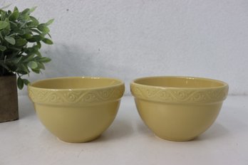Two Yellow Stoneware Bowls
