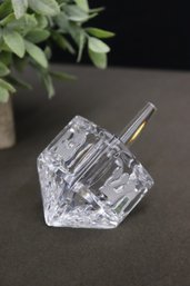 Clear Glass Waterford  Crystal Dreidel Paperweight