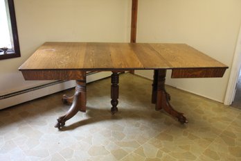 AntiqueGolden Oak  Dining Table, 3 Leaves