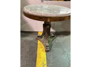 Round Marble Carved Base Table -27.5' Round