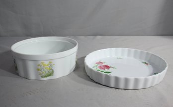 'Charming Vintage Floral Bakeware Set - Two Pieces'