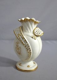 'Italian Elegance' - Hand-Painted Gold-Accented Porcelain Vase