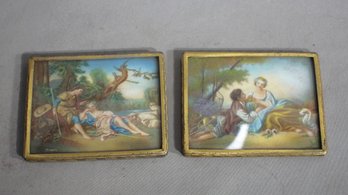 Pair Of Framed Dimare Miniature Pastoral Paintings