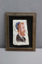 Signed Portrait Of A Man On A Stone