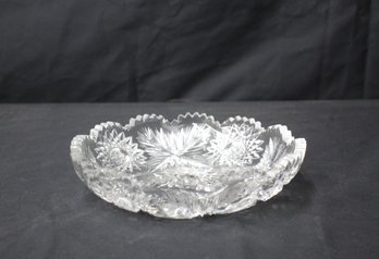 Sparkling Masterpiece: Vintage Cut Crystal Decorative Bowl- 9' Round