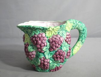 Vintage Grapes Pitcher By The Haldon Group, 1987 - Ceramic Grapes And Leaves Design