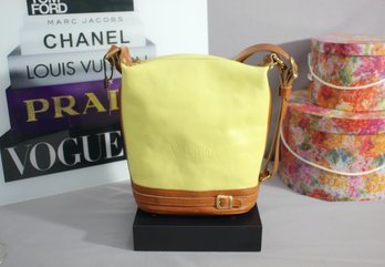 VALENTINA Made In Italy Soft Leather Convertible Bucket Bag Handbag
