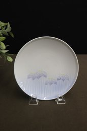 Stunning Floral Relief On Japanese Porcelain Plate, Signed Blue Underglaze Verso