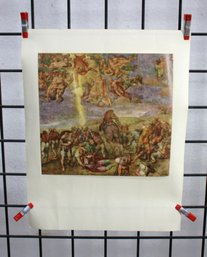 #44-'The Last Judgement' - Detailed Fresco Print By Michelangelo - Sistine Chapel 1536-1541