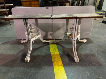 Two White Painted Table Base -26.25'h