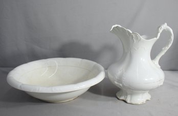 'Vintage Porcelain Pitcher And Wash Bowl Set - Svres Style'