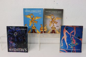 Four Catalogues From Art Exhibition, Sotheby's Art Auction, And Winter Antiques Show 1984 &1986
