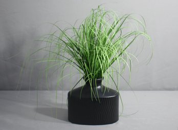 Decorative Faux Grass In Fluted Vase