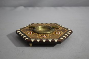 Exquisite Spanish Crafted Octagonal Wooden Ashtray