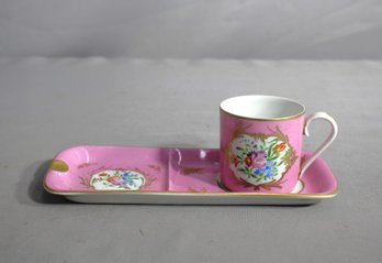 Limoges France Porcelain Espresso Cup And Tray Set