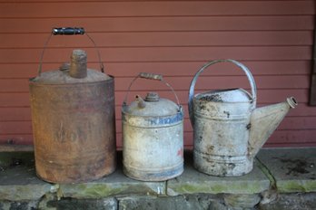 Group Lot Of Three (3) Oil Cans