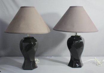 Two  Vintage 80s Dutch Ceramic Table Lamps