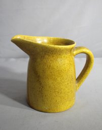 Vintage USA Pottery Yellow Speckled Pitcher